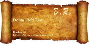 Dohm Réka névjegykártya